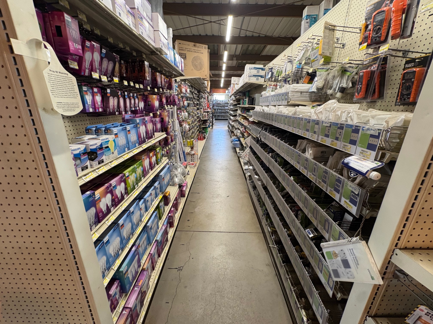 Electrical and lighting aisle with Leviton devices